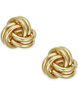 Love Knot Stud Earrings in 10k Gold | Macy's