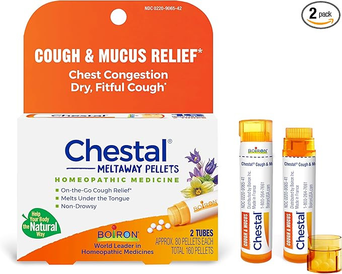 Boiron Chestal Pellets for Cough and Mucus Relief, Nasal or Chest Congestion, and Sore Throat Rel... | Amazon (US)