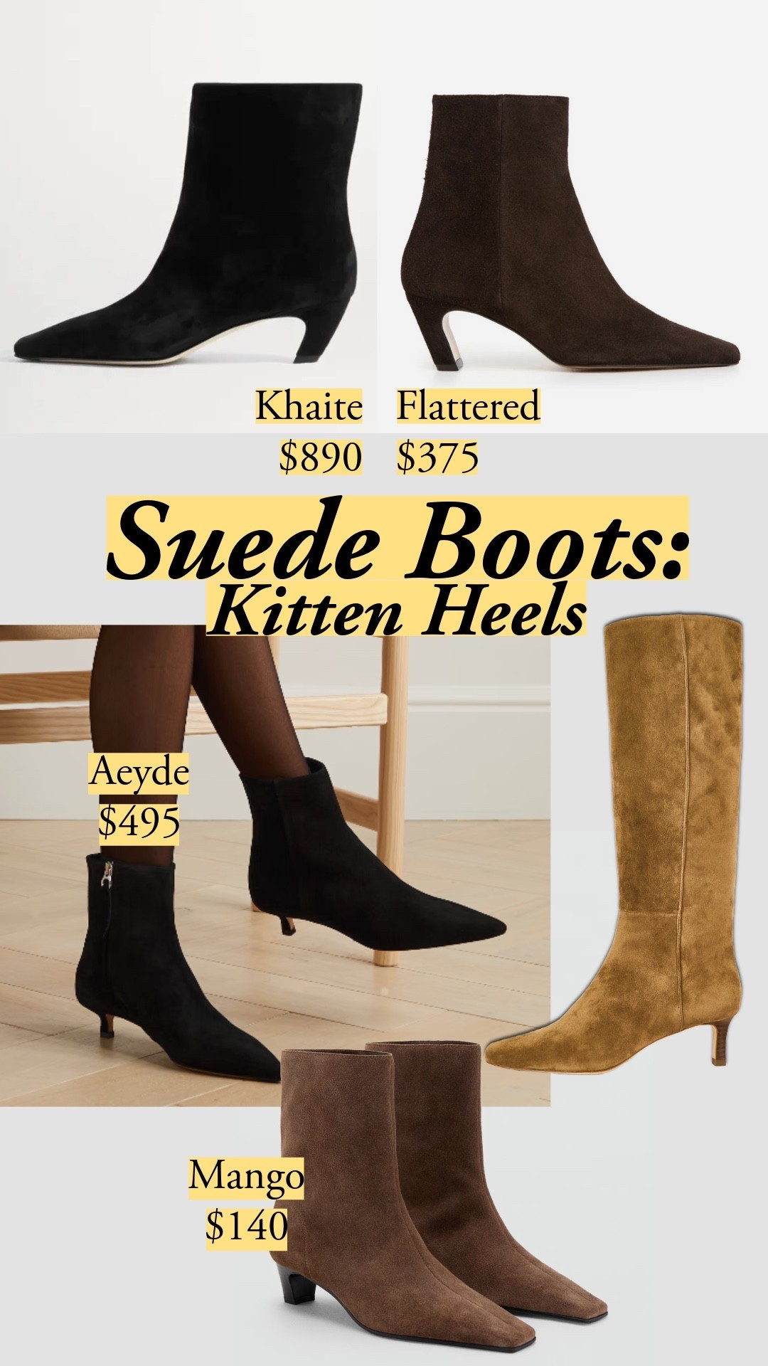 30% off at Mango with code HOLIDAY30! (For orders >$230) Instant outfit upgrade - sleek boots in lush suede sharpen your daily jeans, soft pants, or formal work trousers 🤎 kitten heels, pointy boots, kitten heel boots, suede boots, brown suede, wardrobe upgrade, Mango, J.Crew, Aeyde, Flattered

#LTKFindsUnder100 #LTKSaleAlert #LTKWorkwear