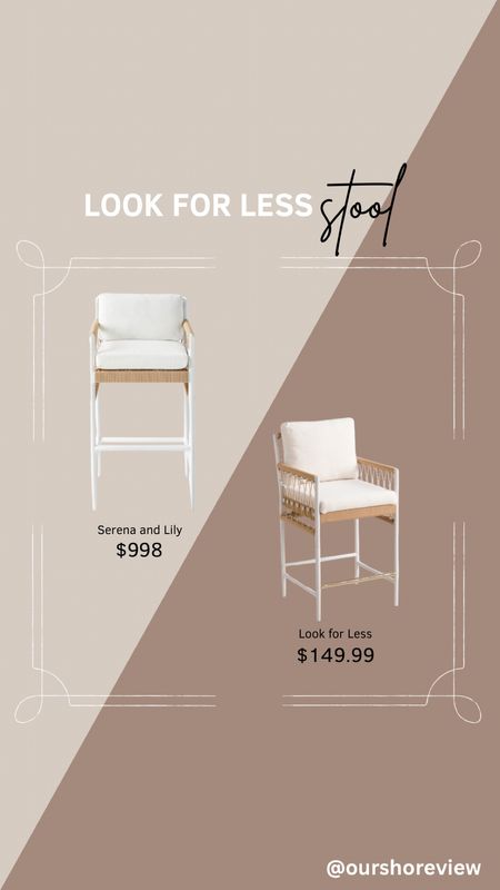 Bar stool, counter stool, coastal stool, Serena and Lily look for less, Serena and Lily look alike, high low, save verses splurge, outdoor stool, indoor stool, stool with back and arms 

#LTKhome #LTKstyletip #LTKsalealert