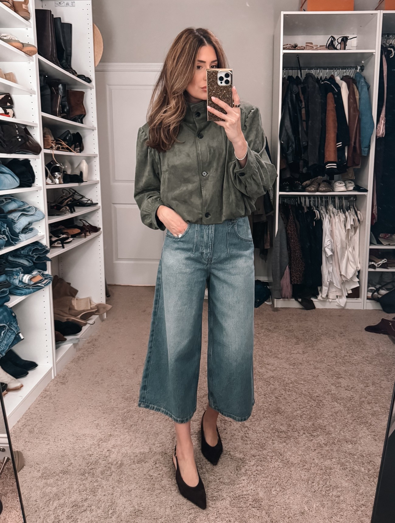 Medium in top, size 26 in denim 