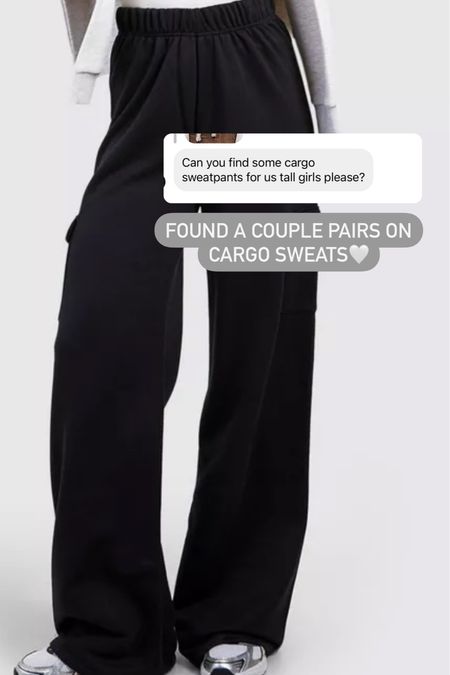 Tall girl cargo sweatpants 

