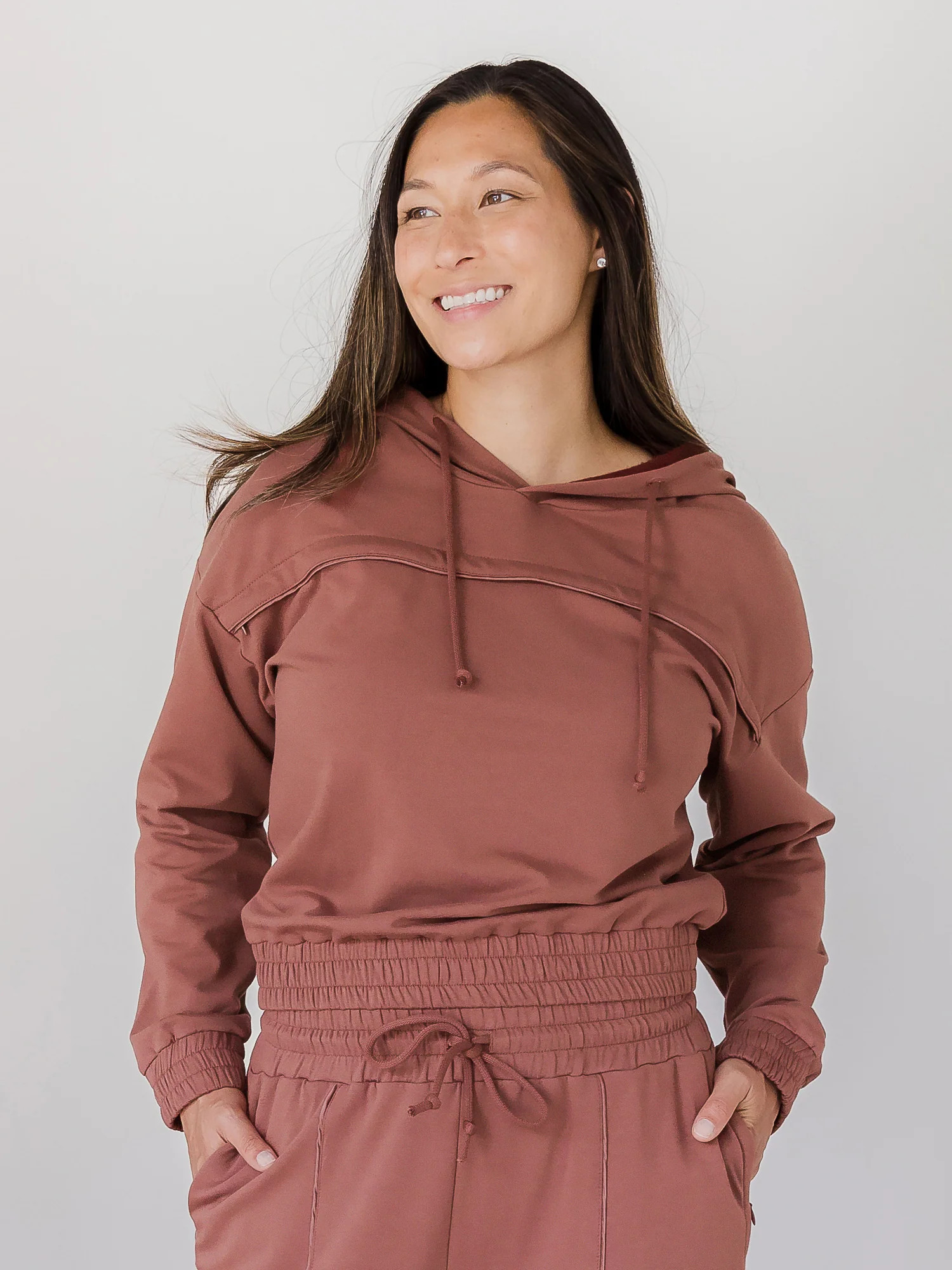 Mila Cropped Nursing Hoodie | Redwood - Kindred Bravely | Kindred Bravely