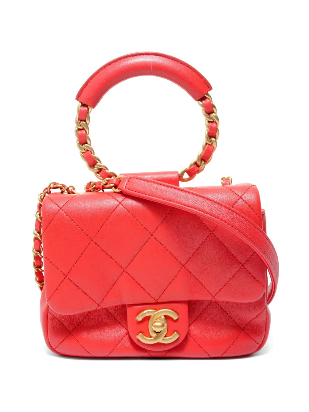 CHANEL Pre-Owned 2019-2020 quilted leather handbag - Red | Farfetch Global