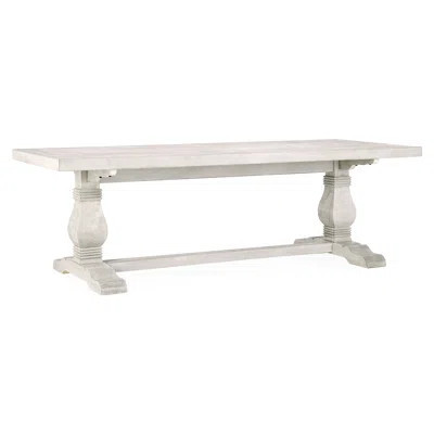 Caleb 94" Dining Table Distressed Ivory | Wayfair North America