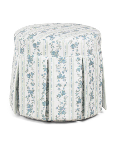 Juliet Romantic Stripe Skirted Ottoman | TJ Maxx