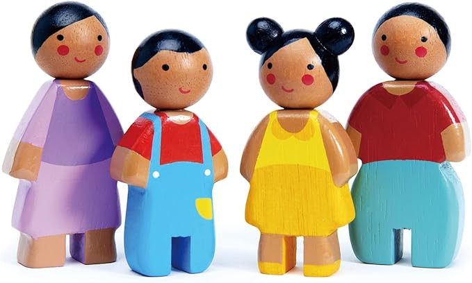 Tender Leaf Toys - Sunny Doll Family - Set of 4 Multicultural Wooden Dolls for Miniature Games an... | Amazon (US)