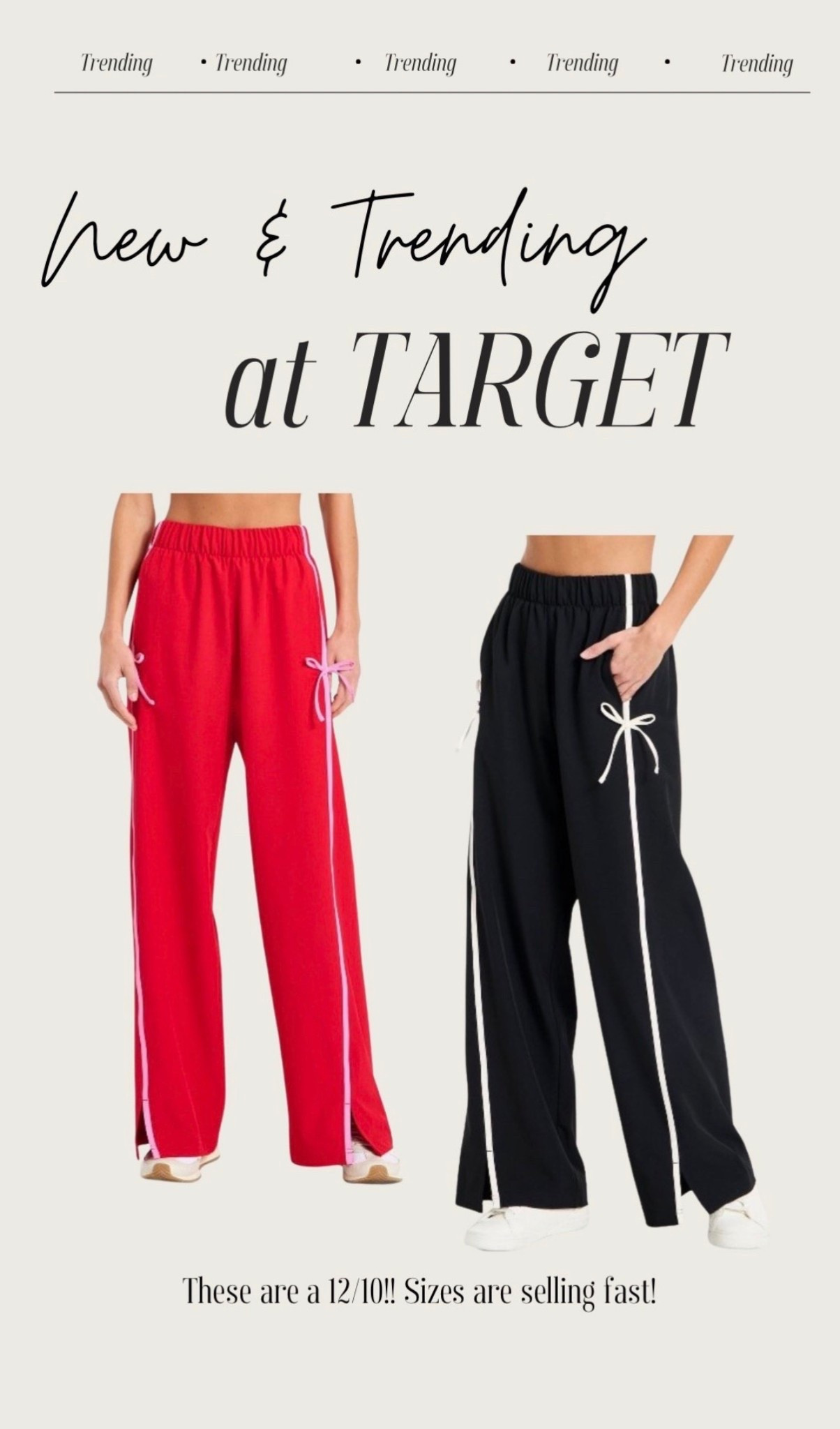 🤍 New and trending track pants at Target 😍 Loving the bow detail!