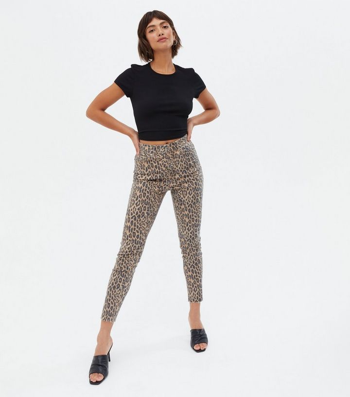 Brown Leopard Print High Waist Hallie Super Skinny Jeans
						
						Add to Saved Items
						Re... | New Look (UK)