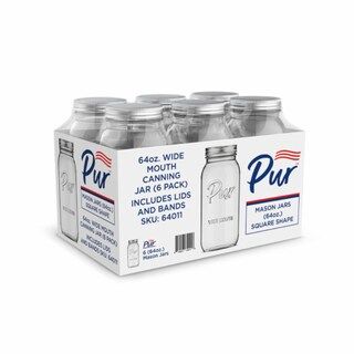 Pur Mason 6034322 64 oz Wide Mouth Mason Jar, 6 per Pack | Kroger