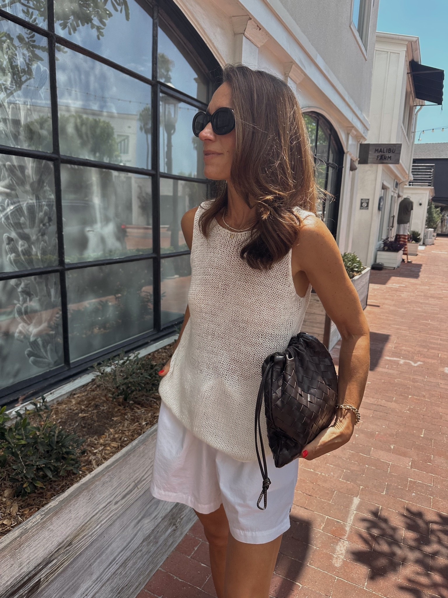 Mixing and matching for today’s summer Friday family lunch 
Everything runs tts 
Shorts have a looser relaxed fit, you could size down if you wanted.

#LTKOver40