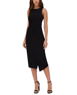 Siena Women's Ruched Side-Twist Sleeveless Midi Dress - Macy's | Macy's
