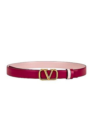 Valentino Garavani Vlogo Signature Reversible Belt in Blossom & Rose Quartz | FWRD | FWRD 