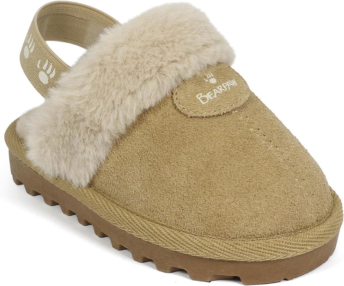 BEARPAW Unisex Faux Fur Lined Suede Infant Shoes - Hard Bottom Baby Shoes for Boys and Girls - Leath | Amazon (US)