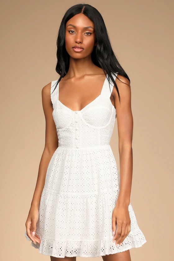 Sweetheart of Summer White Eyelet Tiered Mini Dress | Lulus (US)
