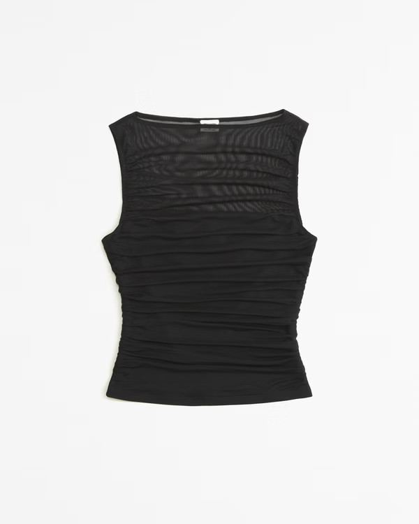 Women's Mesh Ruched Slash Top | Women's Tops | Abercrombie.com | Abercrombie & Fitch (US)