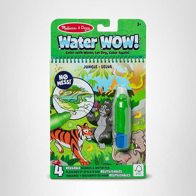 Melissa & Doug On The Go Water Wow! Reusable Water-Reveal Coloring Activity Pad – Jungle | Amazon (US)