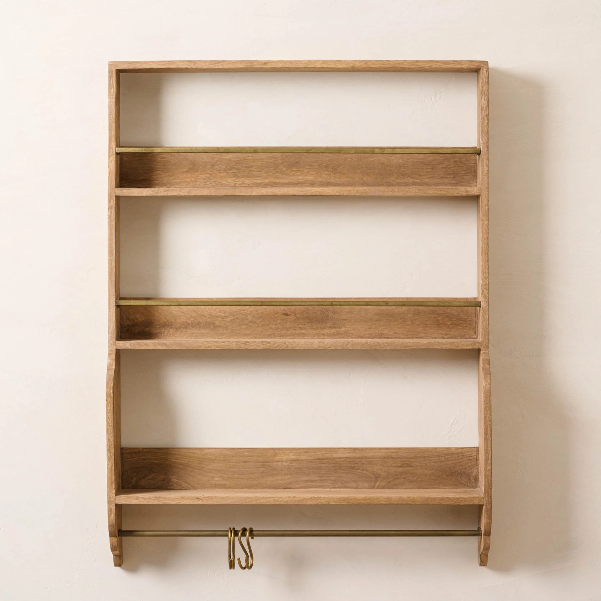 Hannon Wood and Brass Display Shelf | Magnolia