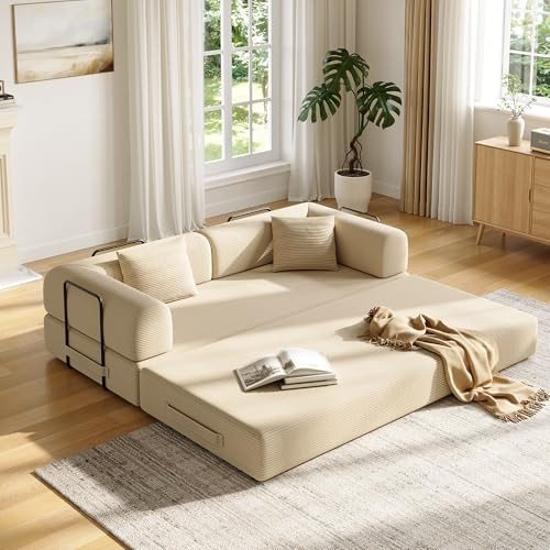 79in Boneless Couch Convertible Futon Sofa Bed Queen for Living Room | Amazon (US)