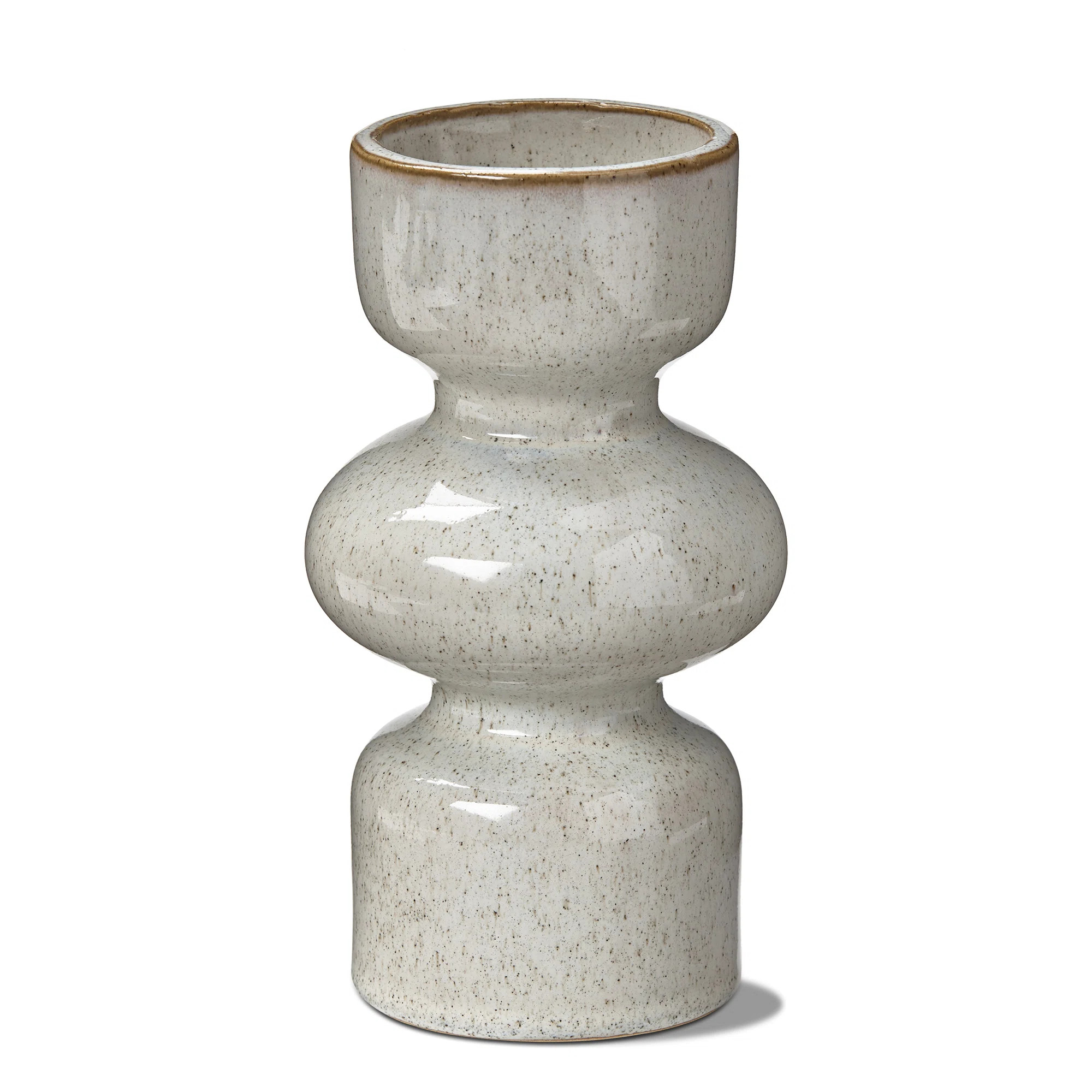 Wade Logan® Linea Taupe Speckled Ceramic Reversible Taper and Pillar Candle Holder Medium | Wayf... | Wayfair North America