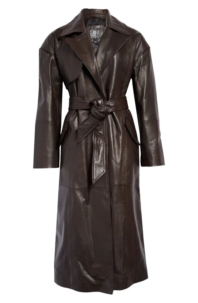 Leather Trench CoatRIVER ISLAND | Nordstrom