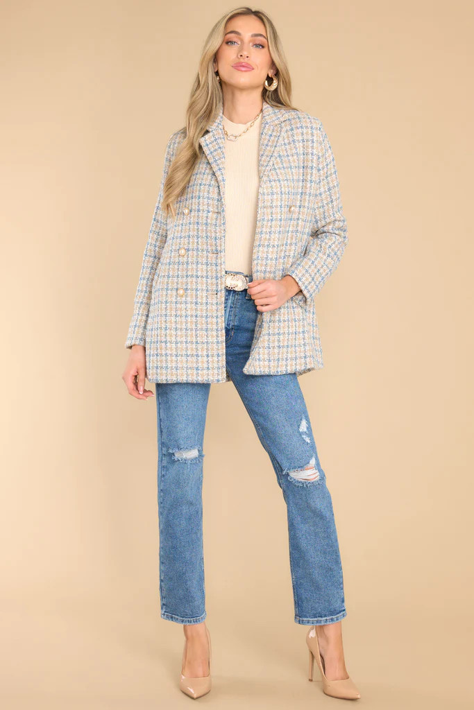 Let's Move On Beige Tweed Coat | Red Dress 