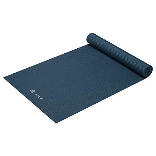 Gaiam Yoga Mat Premium Solid Color Reversible Non Slip Exercise & Fitness Mat for All Types of Yoga, Pilates & Floor Workouts, Marine, 6mm | Amazon (US)