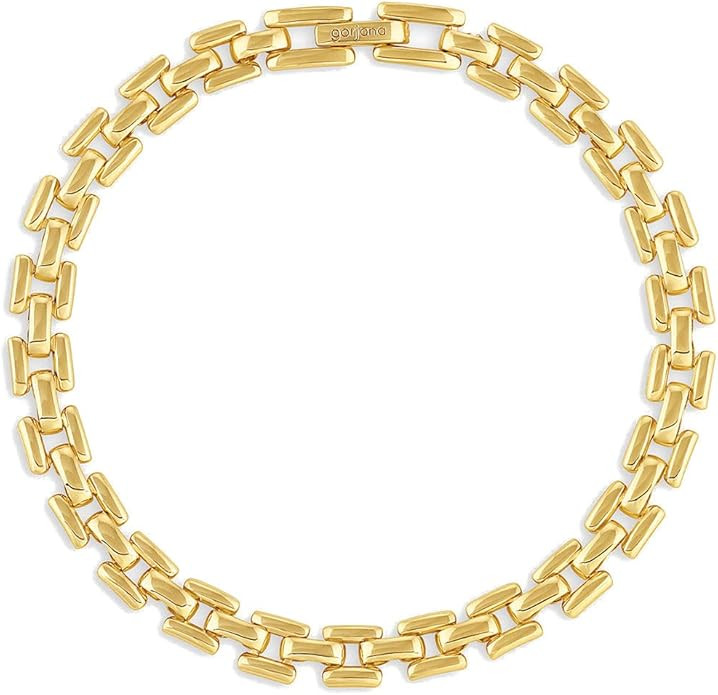 gorjana - Brooklyn Bracelet 7"-7 1/4" - 18k Gold Plated Brass - Textured Chain Links - Stylish Re... | Amazon (US)