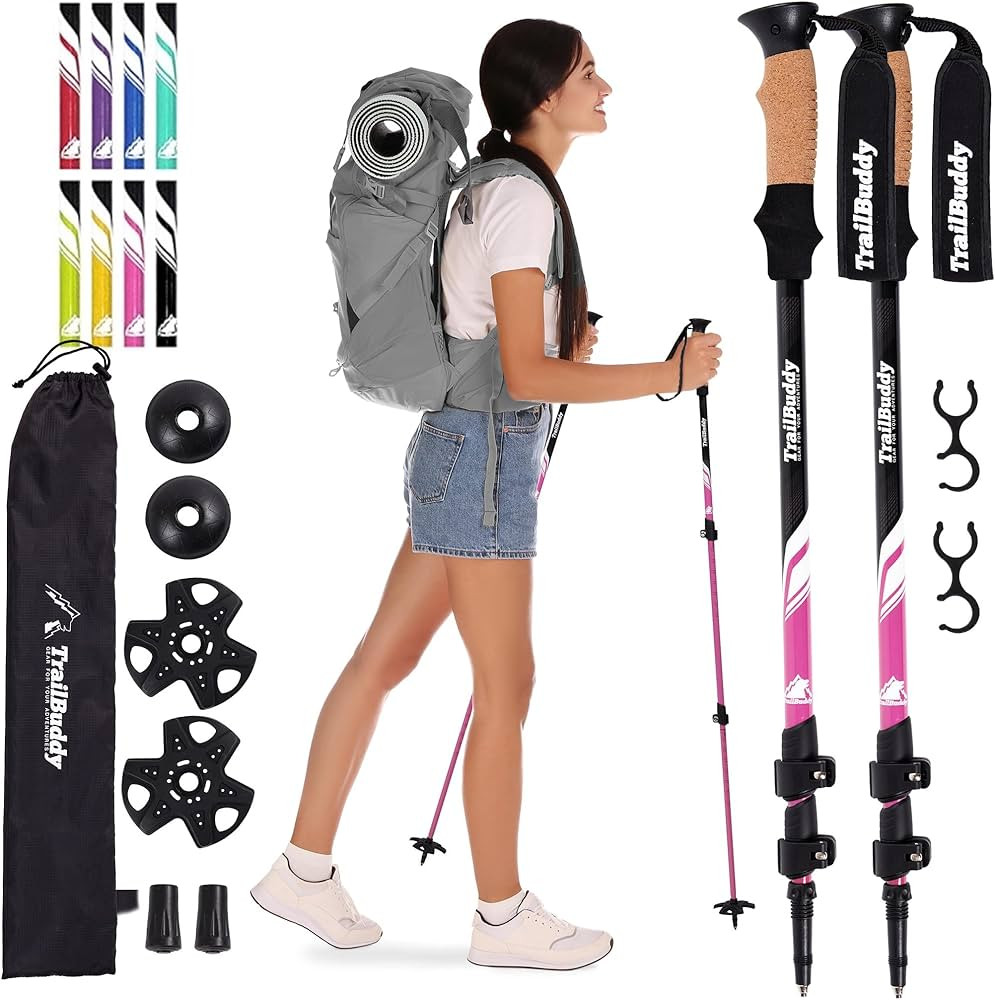 TrailBuddy Trekking Poles - Lightweight, Collapsible Hiking Poles for Snowshoe & Backpacking Gear... | Amazon (US)