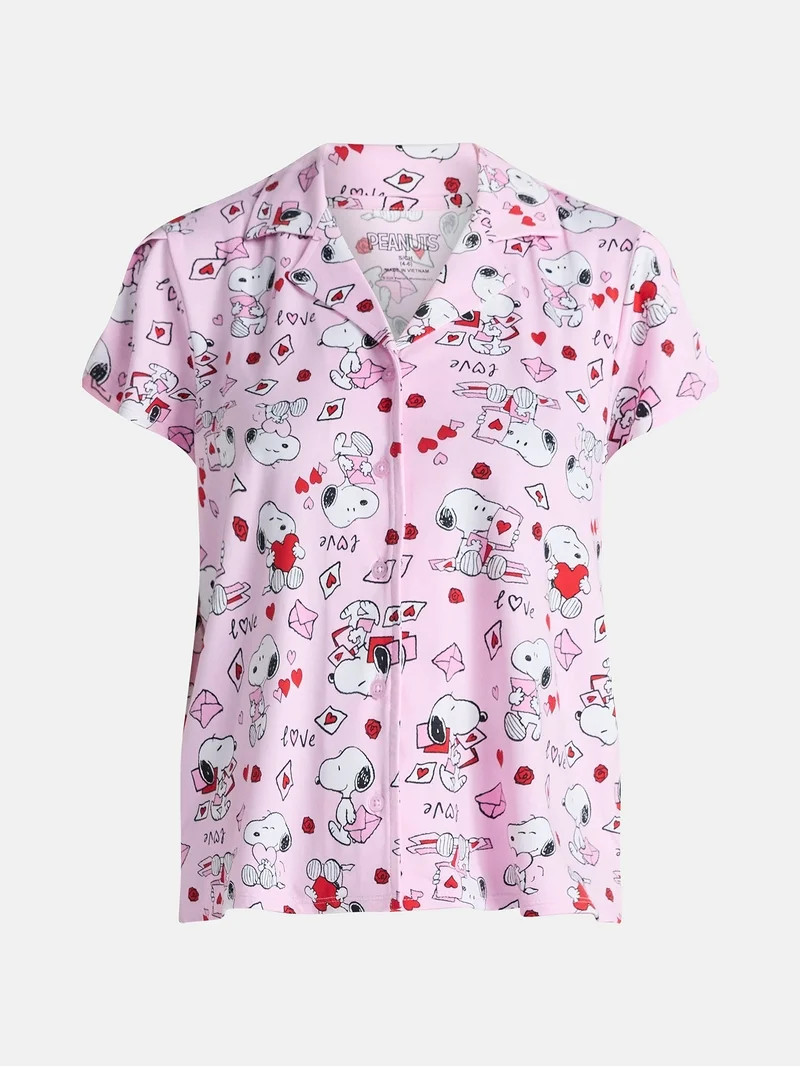 Peanuts Women's Valentine's Day Shorty Pajama Set, 2-Piece, Sizes XS-3X | Walmart (US)