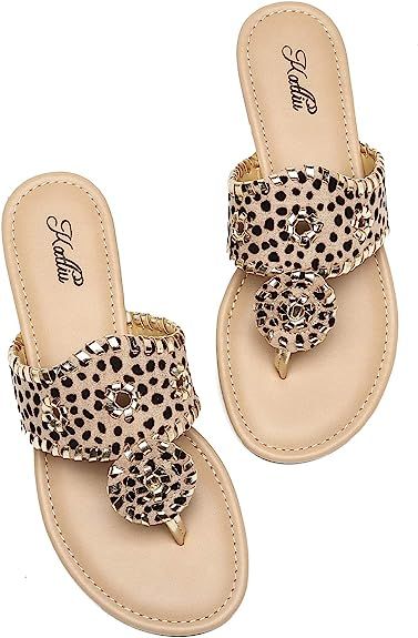 katliu Women's Flat Sandals Flip Flop Sandals Dressy Thong Sandals | Amazon (US)