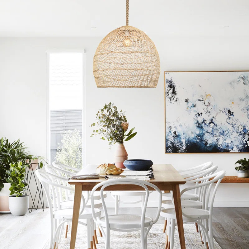Disalvo 1 - Light Natural Rattan Single Pendant | Wayfair North America