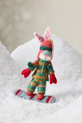 Sporty Bunny Felt Ornament | Anthropologie (US)