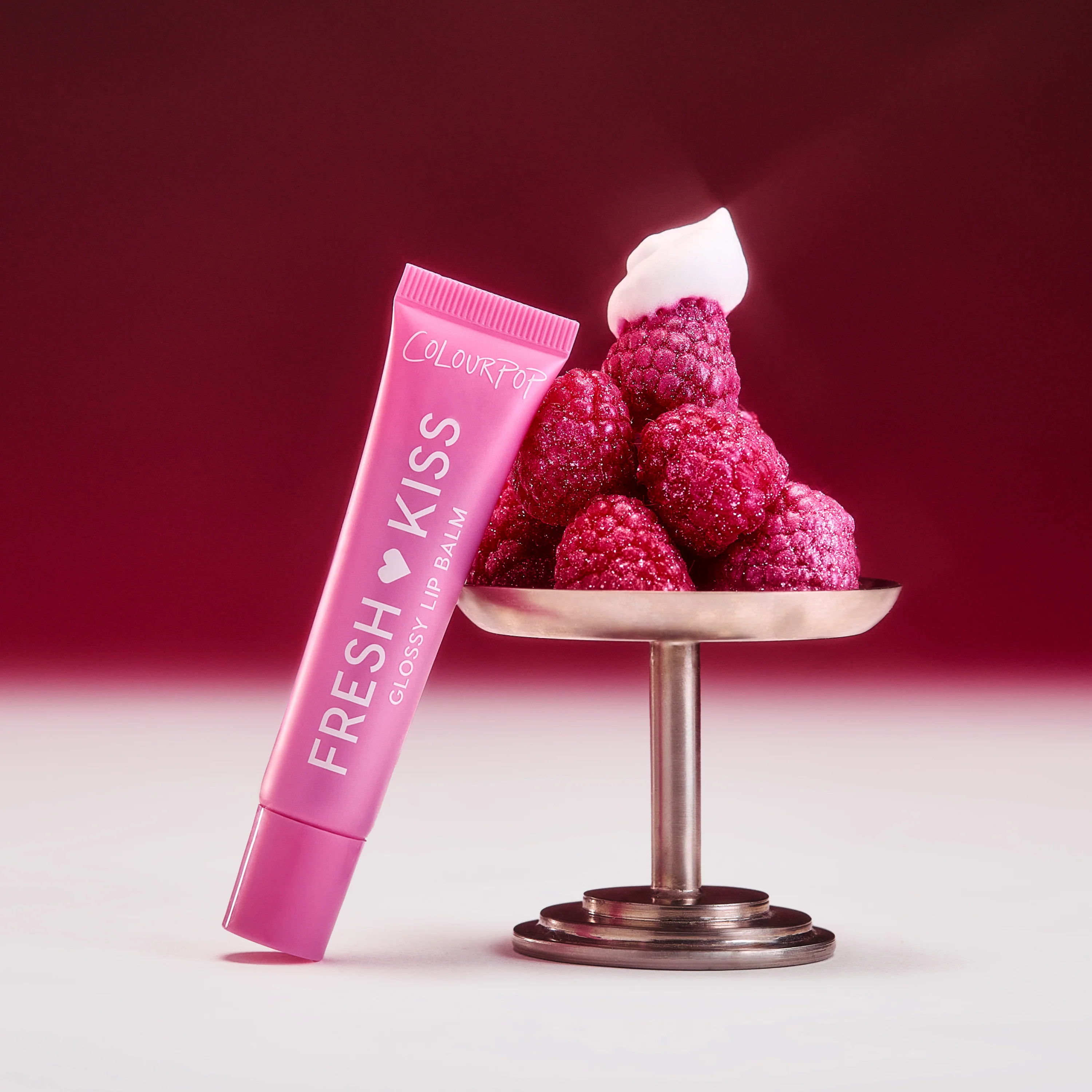Raspberry Creme Fresh Kiss Glossy Lip Balm | ColourPop | Colourpop