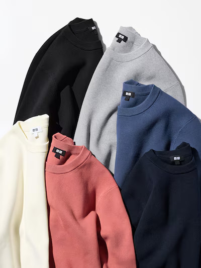 Maglione Maglia Strutturata a Coste Girocollo | Uniqlo IT