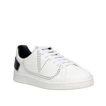 Valentino Garavani Men s Rockstud Backnet Leather Sneakers White Navy | Walmart (US)
