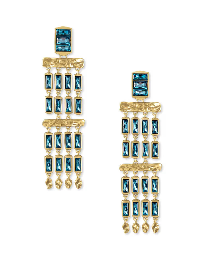 Jack Vintage Gold Statement Earrings in Teal Crystal | Kendra Scott | Kendra Scott