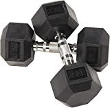 Fuxion Dumbbells 25 Lbs Rubber Encased Hex Pair | Hand Weights | All-Purpose, Home, Gym, Office, Exe | Amazon (US)