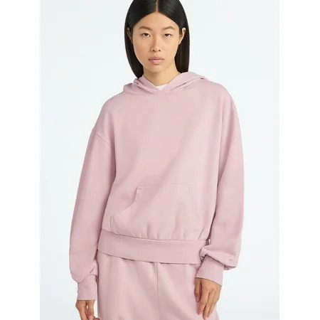 Scoop Women’s Mineral Washed Oversized Cropped Hoodie, Sizes XS-XXL | Walmart (US)