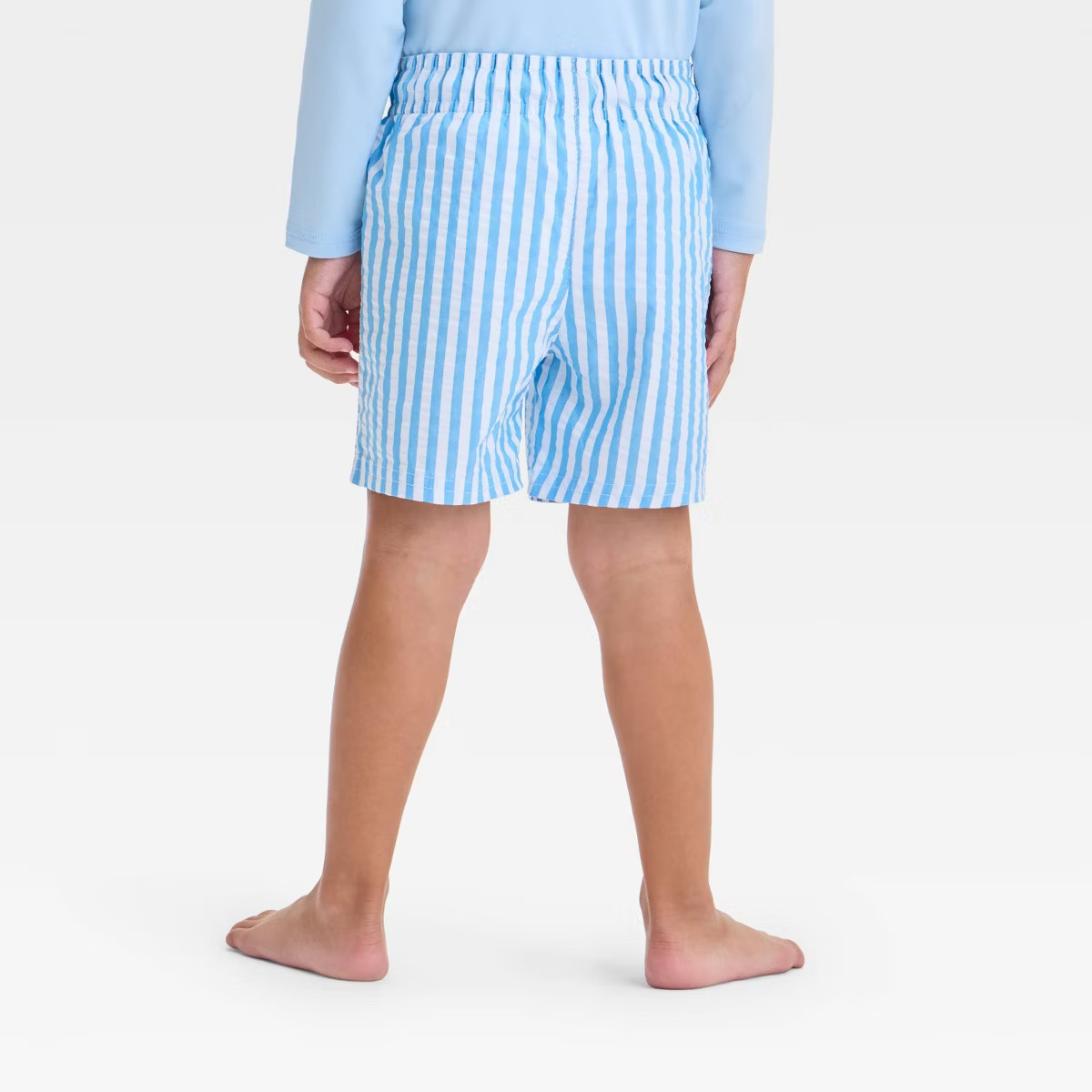 Toddler Boys' Striped Seersucker Swim Shorts - Cat & Jack™ Blue | Target