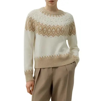 Lilysilk Wool-Cashmere Fair Isle Sweater at Nordstrom, Size Medium | Nordstrom