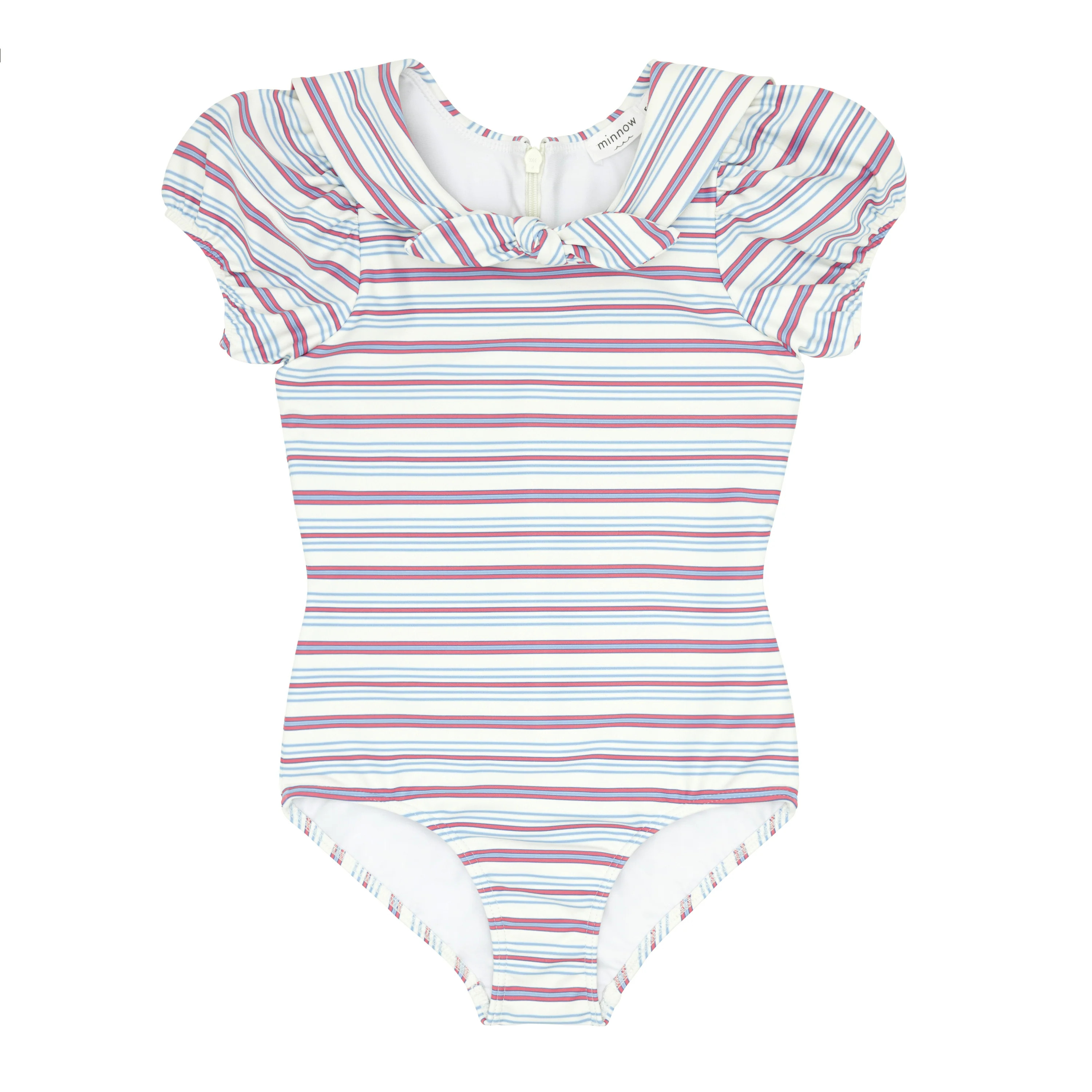 girls vintage stripe puff sleeve sailor one piece | minnow