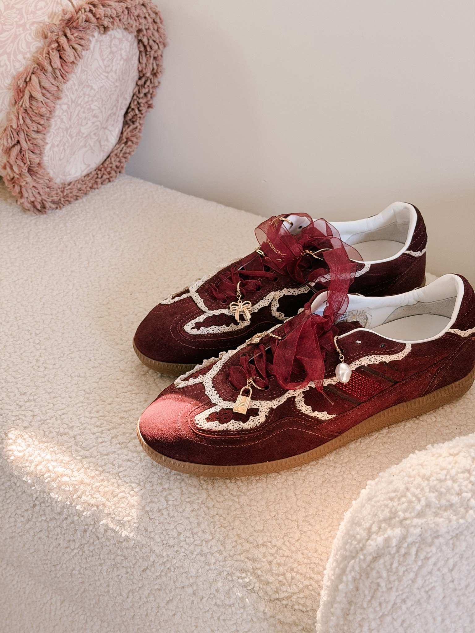 The it-girl fall sneaker, but make it cozy 🍂

I swapped the laces for maroon ribbon and added gold charms for that romantic, detailed touch I can’t resist. Perfect with jeans, skirts, or your go-to fall trench 👟✨

fall sneakers, cozy outfit ideas, maroon sneakers, ribbon laces, fall fashion finds

#LTKSeasonal #LTKHoliday #LTKGiftGuide