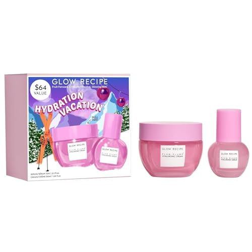 Glow Recipe Hydration Vacation Skincare Set - Plum Plump Hyaluronic Acid Moisturizer + Face Serum - Made with Antioxidant Plum & Vitamin B5 to Repair Skin Barrier and Improve Hydration (2 Count) | Amazon (US)