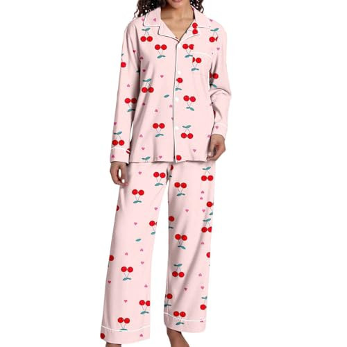 Valentine Day Pajamas,Valentines Day Pajamas For Women Bow 2 Piece Cozy Cute Love Heart Print Lounge Matching Sets Soft Sleepwear Outfit,Pink 04,M | Amazon (US)