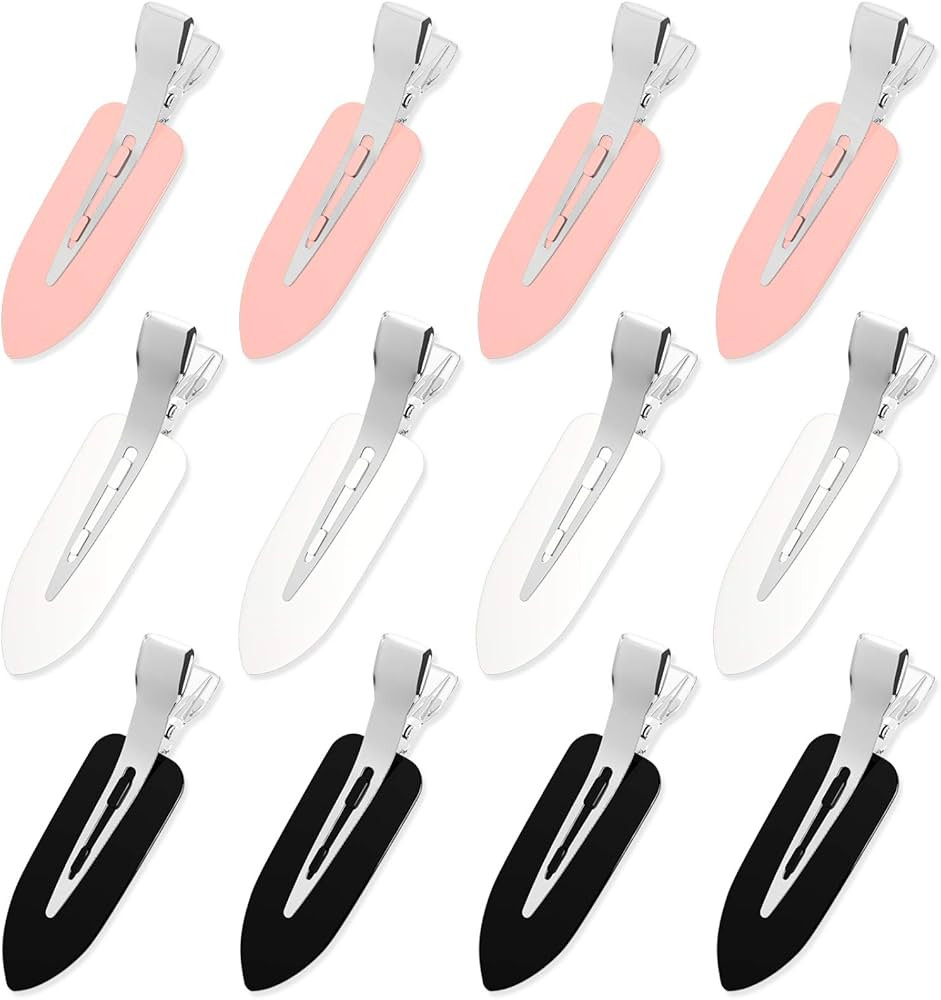 No Crease Hair Clips, 12Pcs No Bend Hair Clips Makeup Flat Hair Clips for Styling Sleeping Makeup... | Amazon (US)