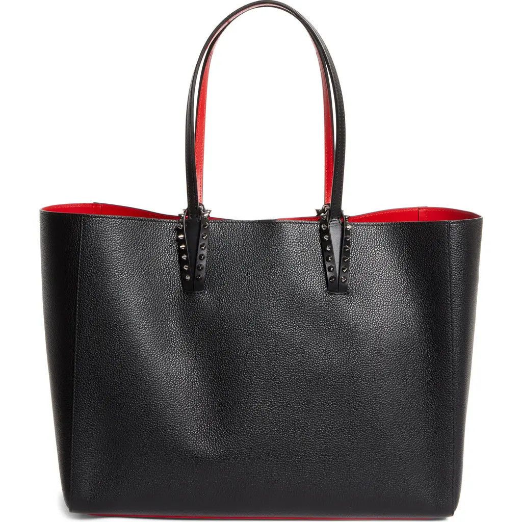 Christian Louboutin Large Cabata Soft Leather Tote Bag in Black/Gun Metal at Nordstrom | Nordstrom