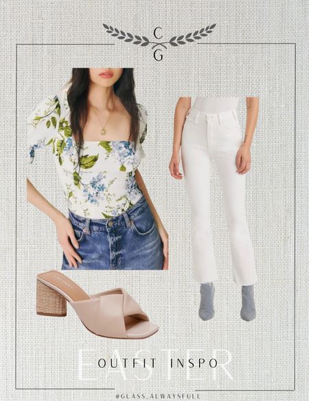 This top is gorgeous for Easter! These jeans are so comfortable and run tts- I wear size 26. Spring outfit, Easter outfit, floral top, statement top, spring top, white jeans sale, mother jeans sale. Callie Glass @glass_alwaysfull 

#LTKFind #LTKSeasonal #LTKstyletip