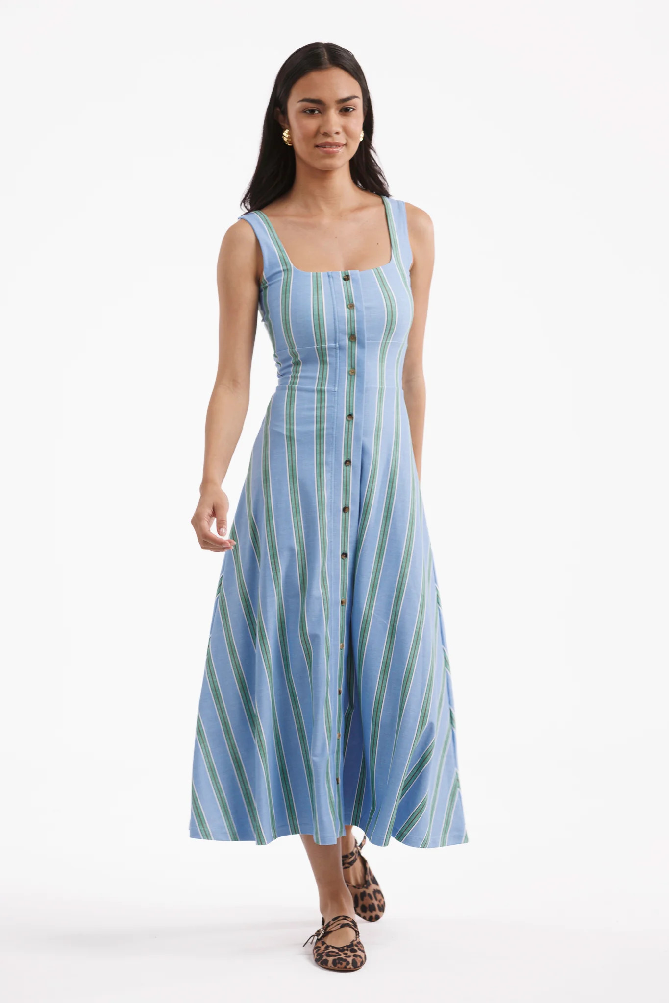 The Diana Dress - Hydrangea Stripe | Smith and Quinn
