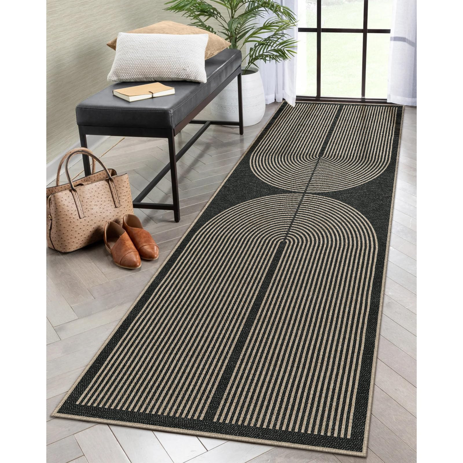Lahome Modern Rainbow Kitchen Runner Rug, 2x8 Easy Jute Rug Runners for Hallways Entry Farmhouse ... | Amazon (US)